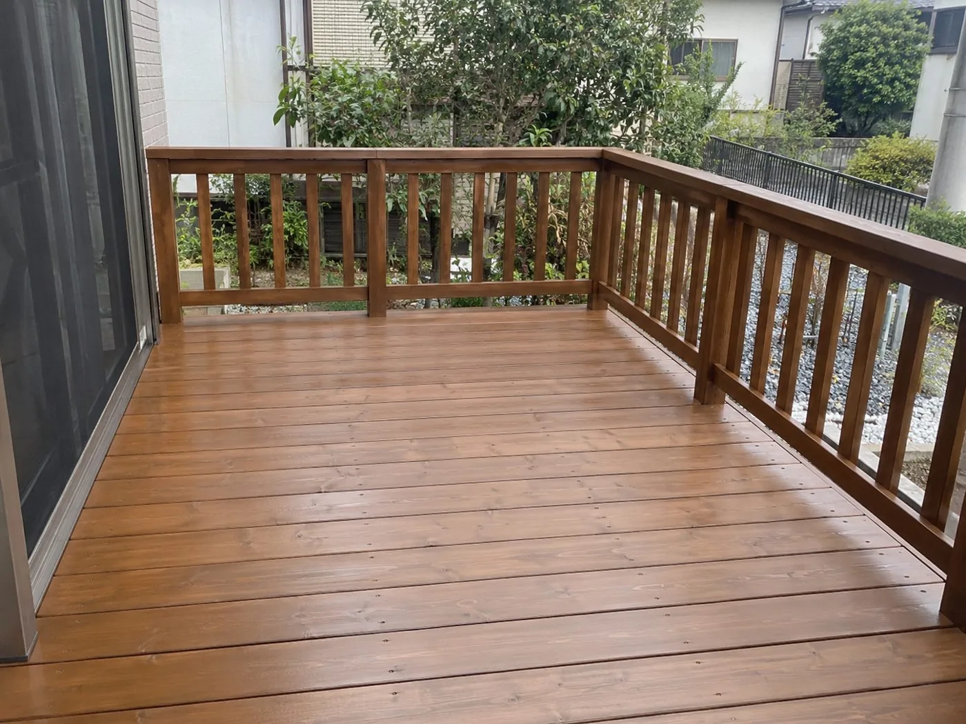 Freshly painted deck