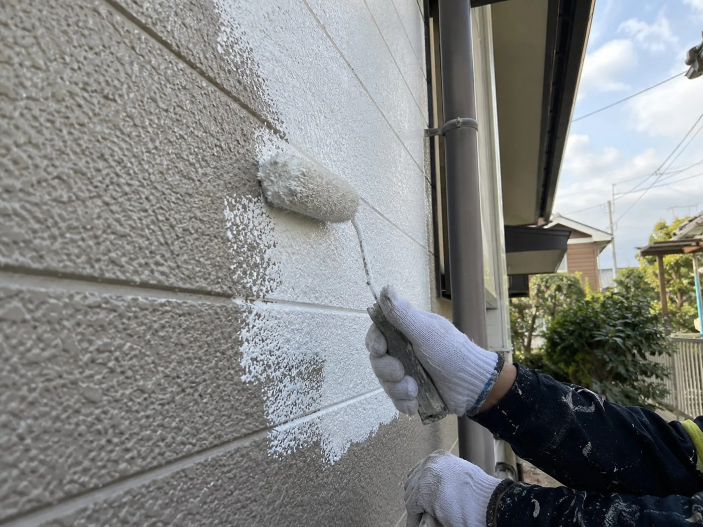 Painting an exterior wall