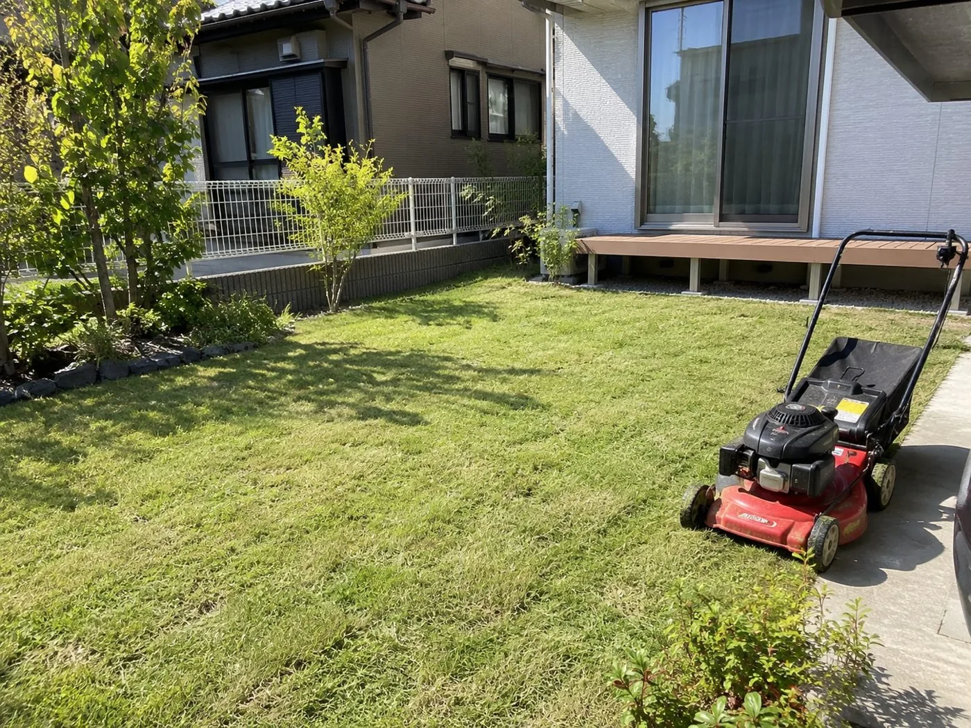 Mowing the lawn